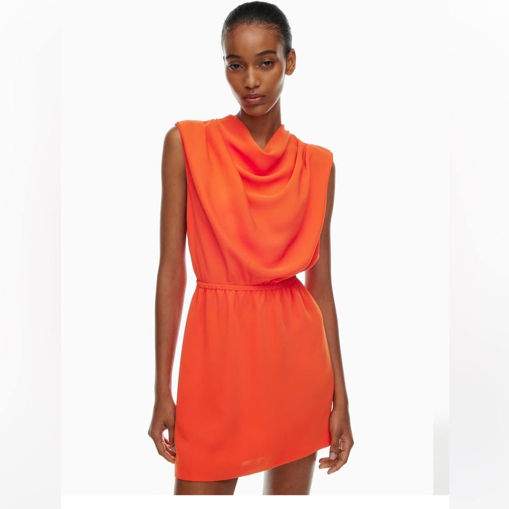 Aritzia babaton Carter sleeveless dress size small color orange